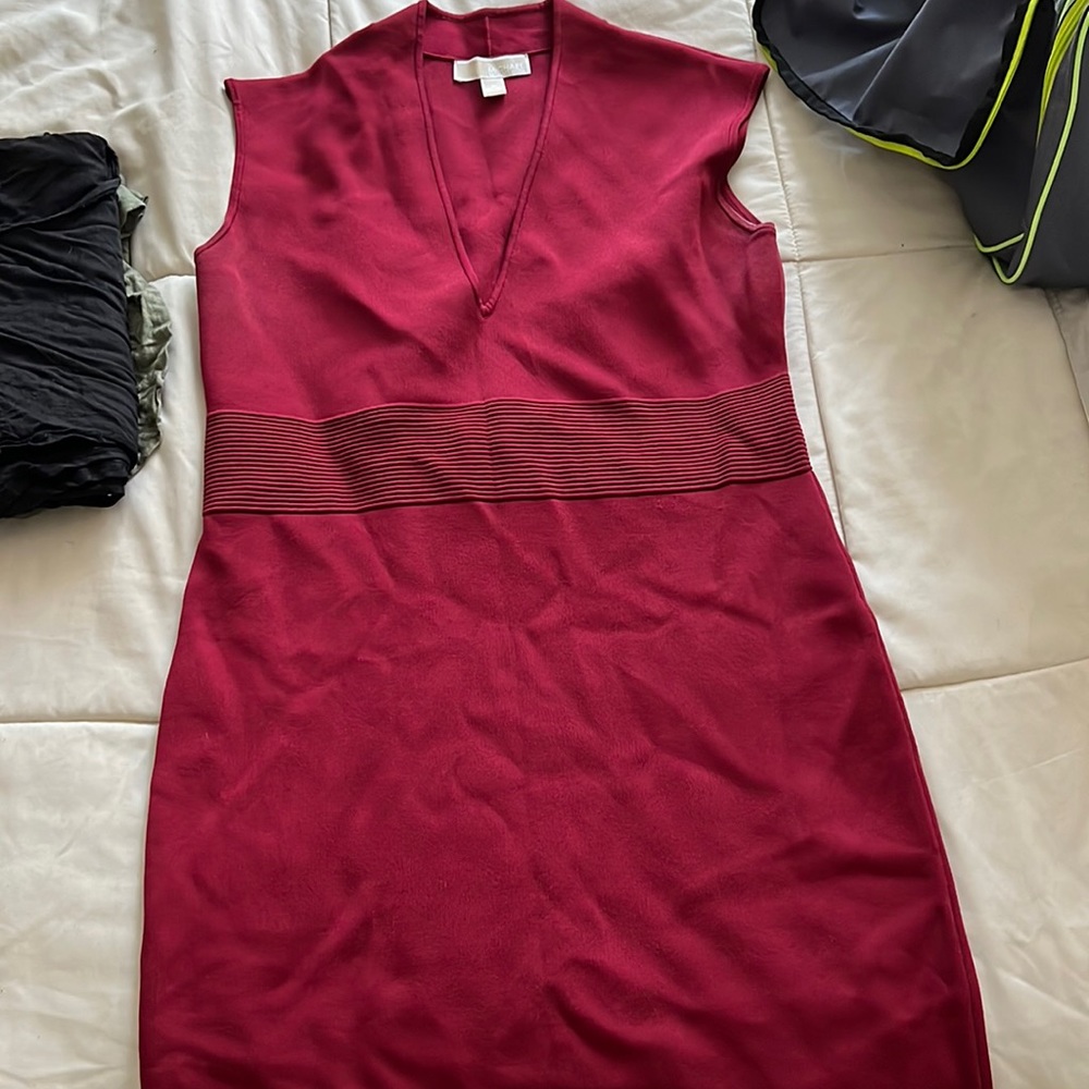 Burgundy body con dress